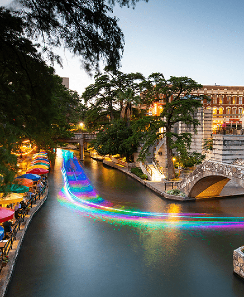 River Walk Streaks in Water